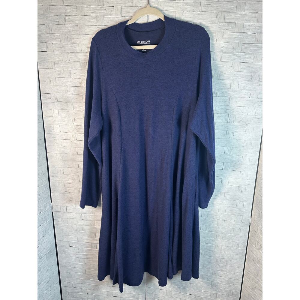 Torrid Womens Dress Sweater long sleeve Pockets crewneck blue soft‎ Plus Size